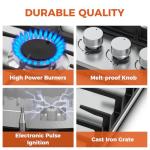 TOPWISH 24 Inch Gas Cooktop, Propane Stove Top with 4 Burners 27,400 BTU, NG/LPG Convertible Built-in Stainless Steel Stovetop with Thermocouple Protection for Rvs Kitchen Outdoor