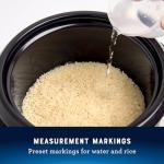 Oster 6-Cup Rice Cooker with Steamer Tray, Electric Rice Maker, Automatic Keep Warm, Nonstick Inner Pot, Black