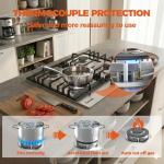 TOPWISH 24 Inch Gas Cooktop, Propane Stove Top with 4 Burners 27,400 BTU, NG/LPG Convertible Built-in Stainless Steel Stovetop with Thermocouple Protection for Rvs Kitchen Outdoor