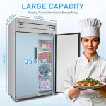 Commercial Refrigerator Freezer Combo, 47"W Upright Freezer Dual Zone, 35 Cu.Ft Standup Freezer Stainless Steel, Reach-in Cooling for Kitchen, Restaurant
