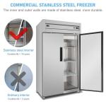 Commercial Refrigerator Freezer Combo, 47"W Upright Freezer Dual Zone, 35 Cu.Ft Standup Freezer Stainless Steel, Reach-in Cooling for Kitchen, Restaurant