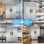 Commercial Refrigerator Freezer Combo, 47"W Upright Freezer Dual Zone, 35 Cu.Ft Standup Freezer Stainless Steel, Reach-in Cooling for Kitchen, Restaurant