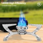 Odoland Portable Camping Stove Butane 1400W Gas Stove Collapsible Backpacking Stove for Indoor Outdoor Cooking Hiking and Picnic
