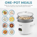 AROMA Rice Cooker, 3-Cup (Uncooked) / 6-Cup (Cooked), Small Rice Cooker, Oatmeal Cooker, Soup Maker, Auto Keep Warm, 1.5 Qt, White, ARC-393NG