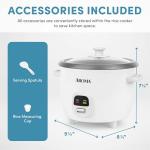 AROMA Rice Cooker, 3-Cup (Uncooked) / 6-Cup (Cooked), Small Rice Cooker, Oatmeal Cooker, Soup Maker, Auto Keep Warm, 1.5 Qt, White, ARC-393NG