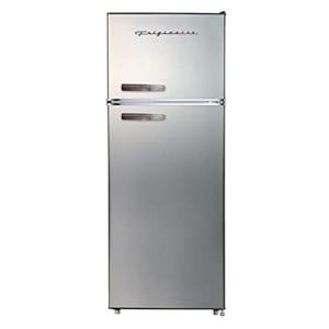 Frigidaire EFR753, 2 Door Apartment Size Refrigerator with Freezer, Retro Chrome Handle, 7.5 cu ft, Platinum Series, Stainless steel, 7.5