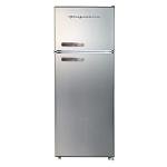 Frigidaire EFR753, 2 Door Apartment Size Refrigerator with Freezer, Retro Chrome Handle, 7.5 cu ft, Platinum Series, Stainless steel, 7.5