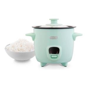DASH Mini Rice Cooker Steamer with Removable Nonstick Pot, Keep Warm Function & Recipe Guide, .5 Quart, for Soups, Stews, Grains & Oatmeal - Aqua