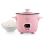DASH Mini Rice Cooker Steamer with Removable Nonstick Pot, Keep Warm Function & Recipe Guide, Half Quart, for Soups, Stews, Grains & Oatmeal - Pink