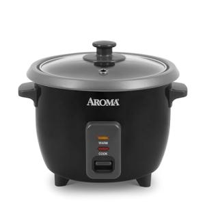 Aroma Housewares 1.5Qt. Rice & Grain Cooker (ARC-363NGB),Black,6-Cup Cooked / 3-Cup Uncooked
