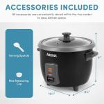 Aroma Housewares 1.5Qt. Rice & Grain Cooker (ARC-363NGB),Black,6-Cup Cooked / 3-Cup Uncooked