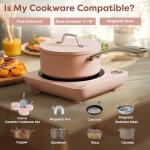 CIARRA CATIH1A-P Portable Induction Cooktop, Slim Single Electric Countertop Burner with Sensor Touch and Digital time, Pink