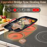 Disaenvir 36 Inch Electric Cooktop - 5 Burner Electric Stove Top Powerful 9600W, 36 Inches Built-in(34.25"x19.3") Ceramic Stove with Large 3900W Flexible Zone, Timer, Safety Lock, 220V Hard Wired