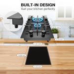 Nafewin 2 Burner Gas Stove Propane Cooktop, Tempered Glass Gas Cooktop 12 inch Stainless Steel Gas Burner with Thermocouple Protection, Lpg/Ng Dual Fuel Built-in Gas Stove Top for Apartments, Rvs