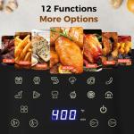 OLIXIS 8.5Qt Air Fryer, 12-In-1 Large Air Fryer for Family, 400°F Rapid Air Crispy Technology, Roast Bake Dehydrate Reheat, Nonstick & Easy-Clean Basket, 1800W, Silver