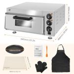 BEAMNOVA Electric Pizza Oven Indoor,1900W Adjustable Temperature Commercial Pizza Oven with 12 Inch Pizza Pan and 16 Inch Pizza Stone for Restaurant Home Pretzels Baked Countertop Pizza Ovens