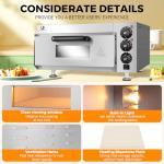 BEAMNOVA Electric Pizza Oven Indoor,1900W Adjustable Temperature Commercial Pizza Oven with 12 Inch Pizza Pan and 16 Inch Pizza Stone for Restaurant Home Pretzels Baked Countertop Pizza Ovens