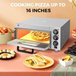 BEAMNOVA Electric Pizza Oven Indoor,1900W Adjustable Temperature Commercial Pizza Oven with 12 Inch Pizza Pan and 16 Inch Pizza Stone for Restaurant Home Pretzels Baked Countertop Pizza Ovens
