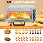 BEAMNOVA Electric Pizza Oven Indoor,1900W Adjustable Temperature Commercial Pizza Oven with 12 Inch Pizza Pan and 16 Inch Pizza Stone for Restaurant Home Pretzels Baked Countertop Pizza Ovens