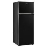 Upstreman 7.7 Cu.Ft. Refrigerator with Freezer, Double Door Fridge, Adjustable Thermostat, Large Capacity, Reversible Door Swing, Refrigerator for Apartment, Office, Dorm, Black（BD75）