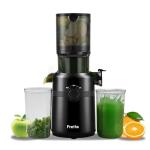Fretta Cold Press Juicer Machines Slow Masticating Juicer Machines with 1.1 L Large Feed Chute Fit Whole Fruits and Vegetables Easy Clean Self Feeding,High Juice Yield,BPA Free (Ink-black)