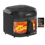 BOSWELL Glass Air Fryer, 7.5QT with Transparent Fry Bowl, Circulating Heating, Temperature Control, Air Fryer Roast, Dishwasher Safe
