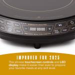 Nuwave Gold Pro Precision Induction Cooktop, Large 8” Heating Coil, 12” Heat-Resistant Cooking Surface, Adjustable Wattages,100°F to 575°F, Portable, Built-In Safety Auto Shut Off