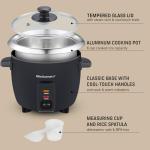 Elite Gourmet ERC003BX Electric Rice Cooker with Automatic Keep Warm Makes Soups, Stews, Grains, Hot Cereals, 6 Cups Cooked (3 Cups Uncooked), Black