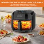 BOSWELL Glass Air Fryer, 7.5QT with Transparent Fry Bowl, Circulating Heating, Temperature Control, Air Fryer Roast, Dishwasher Safe