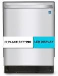 BLACK+DECKER 24" Built-In Dishwasher, Designer Series, 12-Place Setting Capacity with Stainless Steel Tub, Dish Washer with 6 Wash Programs, Low Noise, ENERGY STAR Certified, BDW300MHS