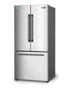 BLACK+DECKER 18 Cu. Ft. French Door Refrigerator with Built-in Ice Maker, Full Size Refrigerator with Bottom Mount Freezer Drawer, Frost Free, ENERGY STAR certified, BRF1800GIMS, Stainless Look
