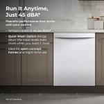 Kenmore 24" Built-In Stainless Steel Tub Dishwasher with EasyFlex 3rd Rack, SmartWash, UltraWash Plus, TurboDry, MoreSpace Plus Adjustable Rack, Energy Star Certified, White