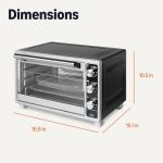 Amazon Basics 6-Slice 23-QT Toaster Oven with Built-In Air Fryer, 7-In-1 Cooking Options, 60-Min Timer & Adjustable Temperature (200℉ - 450℉), With Accessories, 1500W, Stainless Steel, Silver/Gray