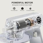 8.45 QT All Metal Stand Mixer,10 Speed Large Capacity Kitchen Mixer with Digital Timer & Tilt-Head, Electric Mixer with Whisk Dough Hook Mixing Beater for Baking,Cakes,Cookie,Bread,Salad(Silver)