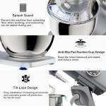 8.45 QT All Metal Stand Mixer,10 Speed Large Capacity Kitchen Mixer with Digital Timer & Tilt-Head, Electric Mixer with Whisk Dough Hook Mixing Beater for Baking,Cakes,Cookie,Bread,Salad(Silver)