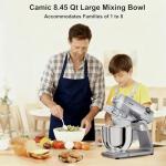 8.45 QT All Metal Stand Mixer,10 Speed Large Capacity Kitchen Mixer with Digital Timer & Tilt-Head, Electric Mixer with Whisk Dough Hook Mixing Beater for Baking,Cakes,Cookie,Bread,Salad(Silver)