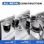 GELINCARE Gas Cooktop 30 Inch, 5 Burner Stove top, Built-in Propane/Natural Gas Convertible Hob, Stainless Steel Countertop Built-in with Thermocouple Protection, Black