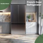 Hamilton Beach HBF2067 French Door Full Size Refrigerator with Freezer Drawer, 20.3 cu ft, Stainless Steel