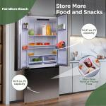 Hamilton Beach HBF2067 French Door Full Size Refrigerator with Freezer Drawer, 20.3 cu ft, Stainless Steel