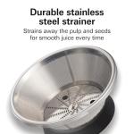 Hamilton Beach HealthSmart Juicer Machine, Compact Centrifugal Extractor, 2.4” Feed Chute for Fruits and Vegetables, Easy to Clean, BPA Free, 400W, White (67501)