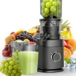 Juicer Machines, 150 Watts Cold Press Juicer with Wide Chute, Slow Masticating Juicers, High Juice Yield for Leafy Greens, Fruits & Vegetables, Easy to Clean