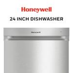 Honeywell 24 Inch Dishwasher with 12 Place settings, 7 Washing Cycles, Stainless Steel and Plastic Tub, UL/Energy Star- Stainless Steel