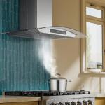 Empava Wall Mount Range Hood 30 Inch, Ducted/Ductless Kitchen Exhaust Stove Vent with Modern Style, 400CFM, 3-Speed, Touch Control, Timer, LED Lights, Stainless Steel (Charcoal-Filter Sold Separately)