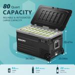 EUHOMY 12 Volt Refrigerator, 80QT(75L) 12V Fridge, Electric Cooler APP Control, Car Fridge 12/24V DC 100-240V AC, Car Refrigerator 0℉~68℉, 12 Volt Cooler for Camping, Trip, Truck, Boating, Outdoor