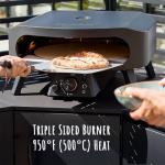 Cozze 17" Gas Pizza Oven with Rotating Pizza Stone for Easy Restaurant-Style Pizza at Home – Triple Burner, Built-In Thermometer, Fast 15-Min Preheat, Portable Outdoor Pizza Oven