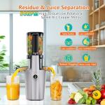 Cold Press Juicer Machine, Slow Masticating Juicer with 96% Yield, Wide Chute for Whole Fruits, Ultra Quiet (<60dB) for Leafy Greens & Celery (Silvery)