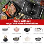 Hot Plate, Techwood Electric Stove for Cooking, 1500W Countertop Single Burner with Adjustable Temperature & Dual Handles, 7.5” Cooktop for RV/Home/Camp, Compatible for All Cookwares Upgraded Version