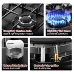 Gas Stove Top 24 inch Eascookchef, 24 inch Gas Cooktop 4 Burner, Gas Stove Top NG/LPG Convertible, Black Tempered Glass Propane Cooktop with Thermocouple Protection, Bulit-in Gas Hob