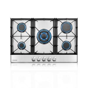 ThermoMate Light 30 Inch Gas Cooktop, Built In Gas Rangetop with 5 High Efficiency Burners, NG/LPG Convertible Stainless Steel Gas Stove Top with Thermocouple Protection, 120V AC