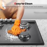 Gas Stove Top 24 inch Eascookchef, 24 inch Gas Cooktop 4 Burner, Gas Stove Top NG/LPG Convertible, Black Tempered Glass Propane Cooktop with Thermocouple Protection, Bulit-in Gas Hob